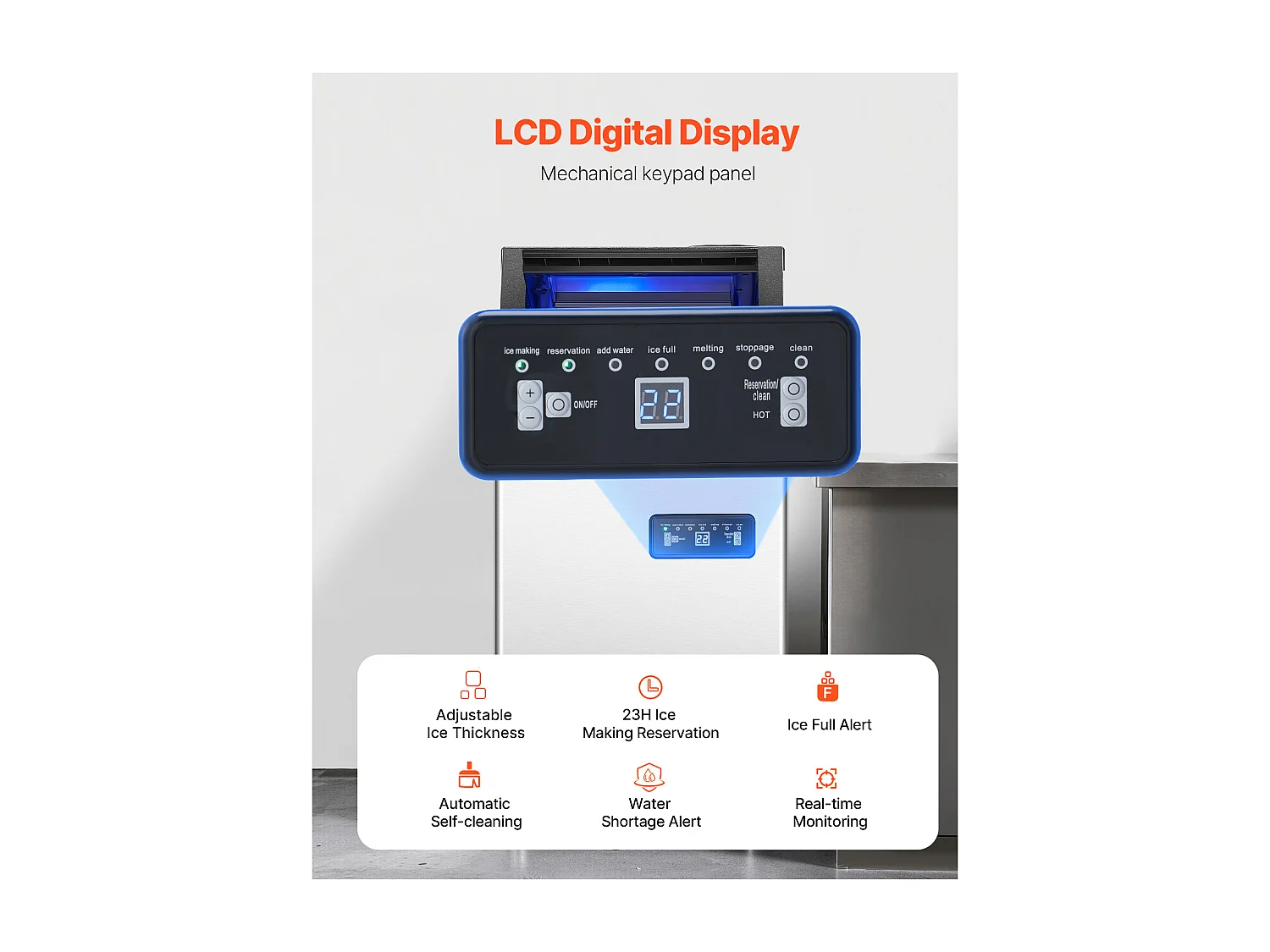 Machine à Glaçons SucceBuy Machine à Glaçons Commerciale, Autonome, 36.28 kg/24 h, 36 Dés