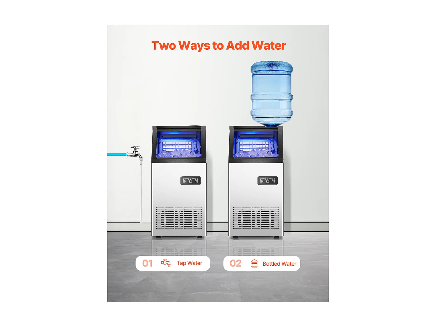 Machine à Glaçons SucceBuy Machine à Glaçons Commerciale, Autonome, 36.28 kg/24 h, 36 Dés