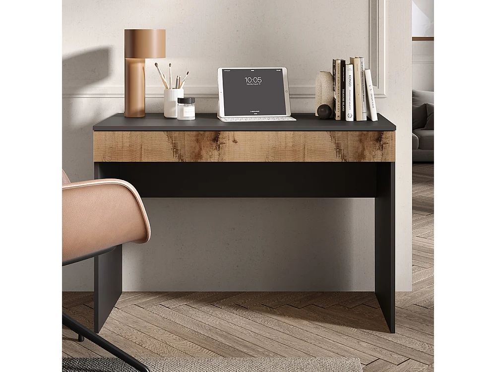Scrivania da ufficio con cassetto 110x76 cm nero e pero SCL1