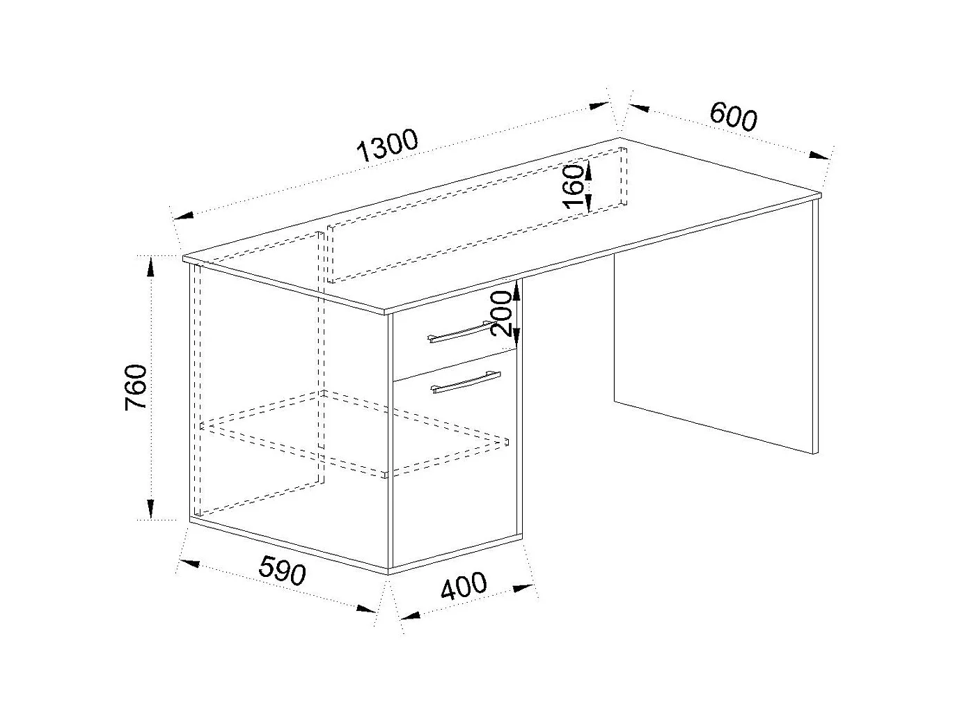 Scrivania moderna per cameretta effetto legno 130x76 bianco legno e rosa SCI21