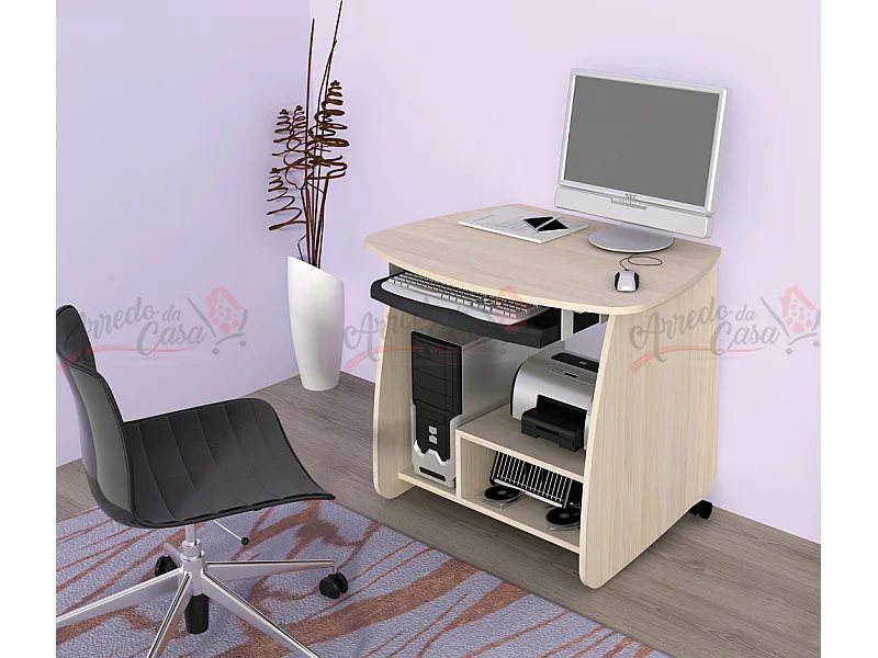 Scrivania pc e stampante rovere sabbia UG5