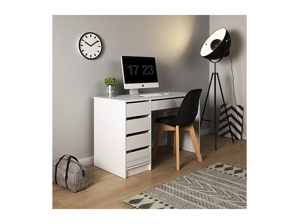 Scrivania moderna 120x75cm bianco lucido SCLK1