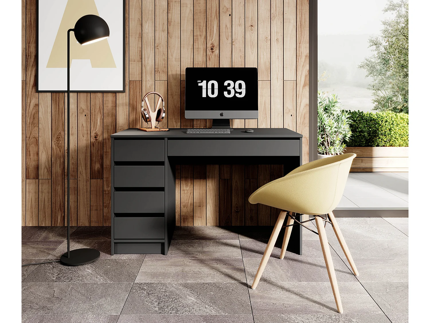 Scrivania moderna 120x75cm antracite SCLK1