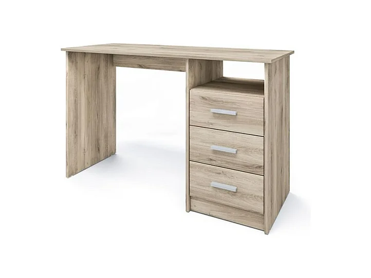 Scrivania da camera moderna con tre cassetti 123x76 rovere naturale SCI13