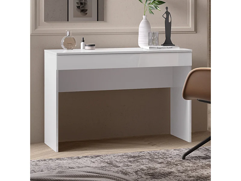 Scrivania da ufficio con cassetto 110x76 cm bianco lucido SCL1