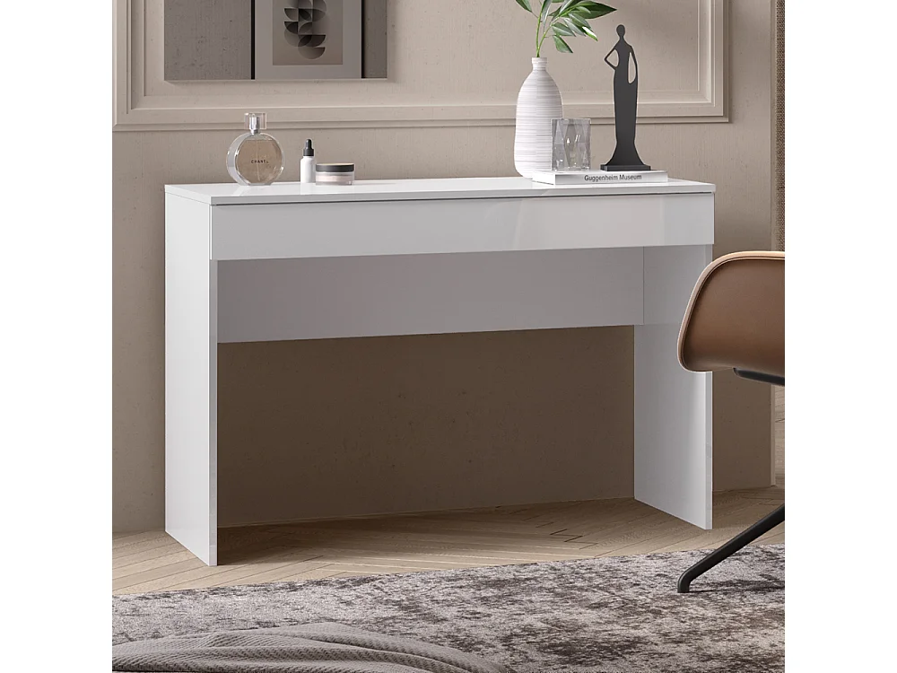 Scrivania da ufficio con cassetto 110x76 cm bianco lucido SCL1