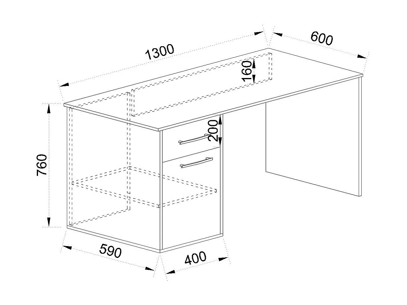 Scrivania moderna per cameretta effetto legno 130x76 bianco legno e verde SCI21