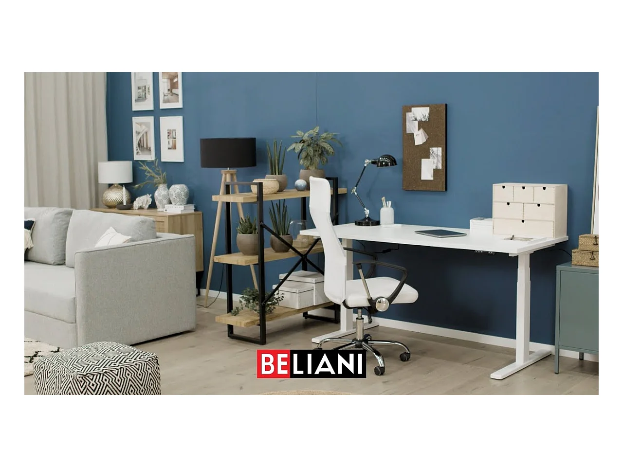 Bureau réglable en hauteur électriquement DESTIN II Noir 160 cm 72 cm