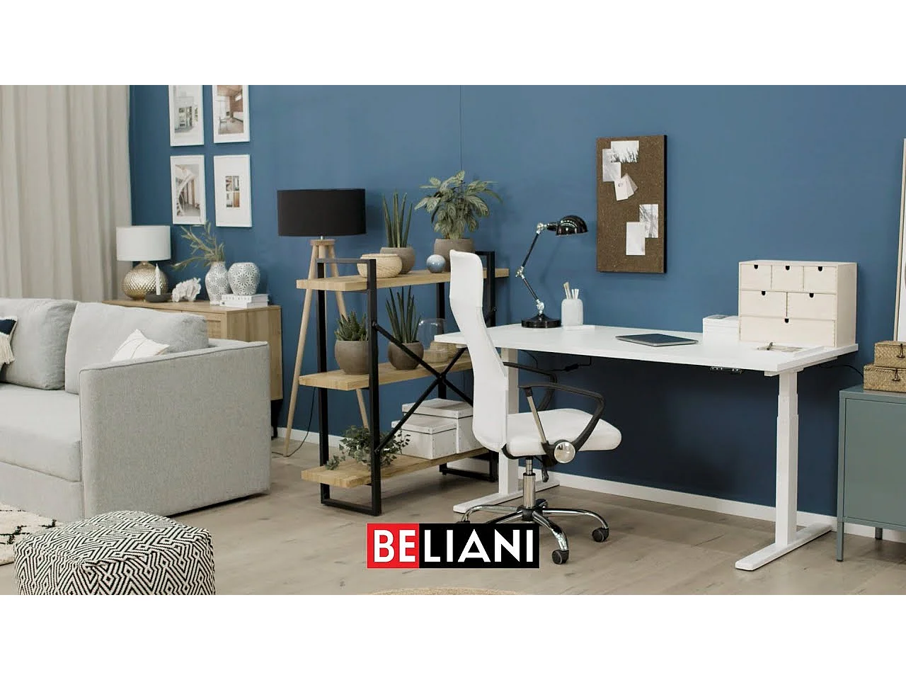 Bureau réglable en hauteur électriquement DESTIN II Noir 160 cm 72 cm