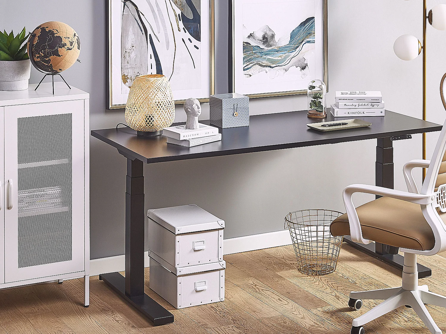 Bureau réglable en hauteur électriquement DESTIN II Noir 160 cm 72 cm