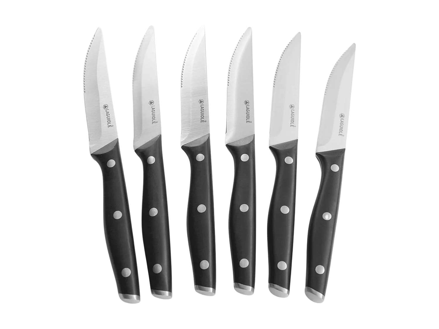 Set de 6 couteaux à steak en acier noir - "Vatel"