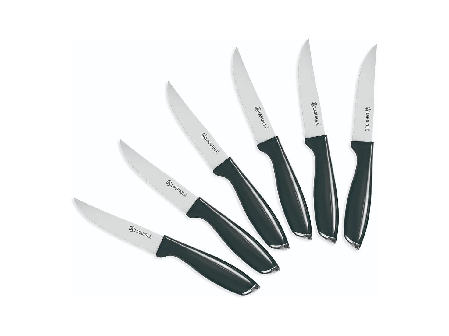 Set de 6 couteaux à steak en acier noir - "Lumin"