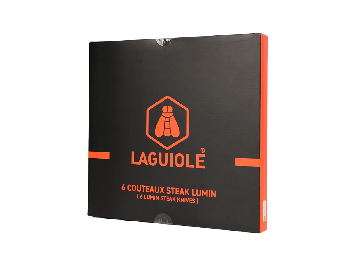 Set de 6 couteaux à steak en acier noir - "Lumin"
