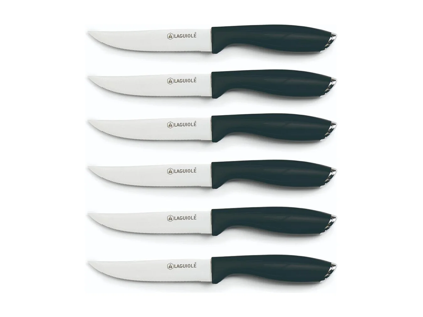 Set de 6 couteaux à steak en acier noir - "Lumin"