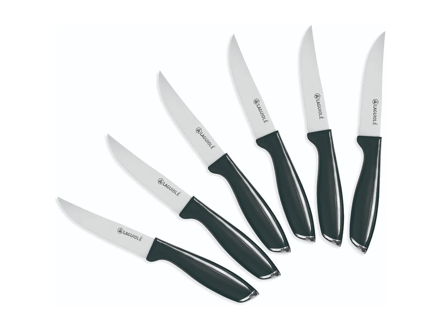 Set de 6 couteaux à steak en acier noir - "Lumin"