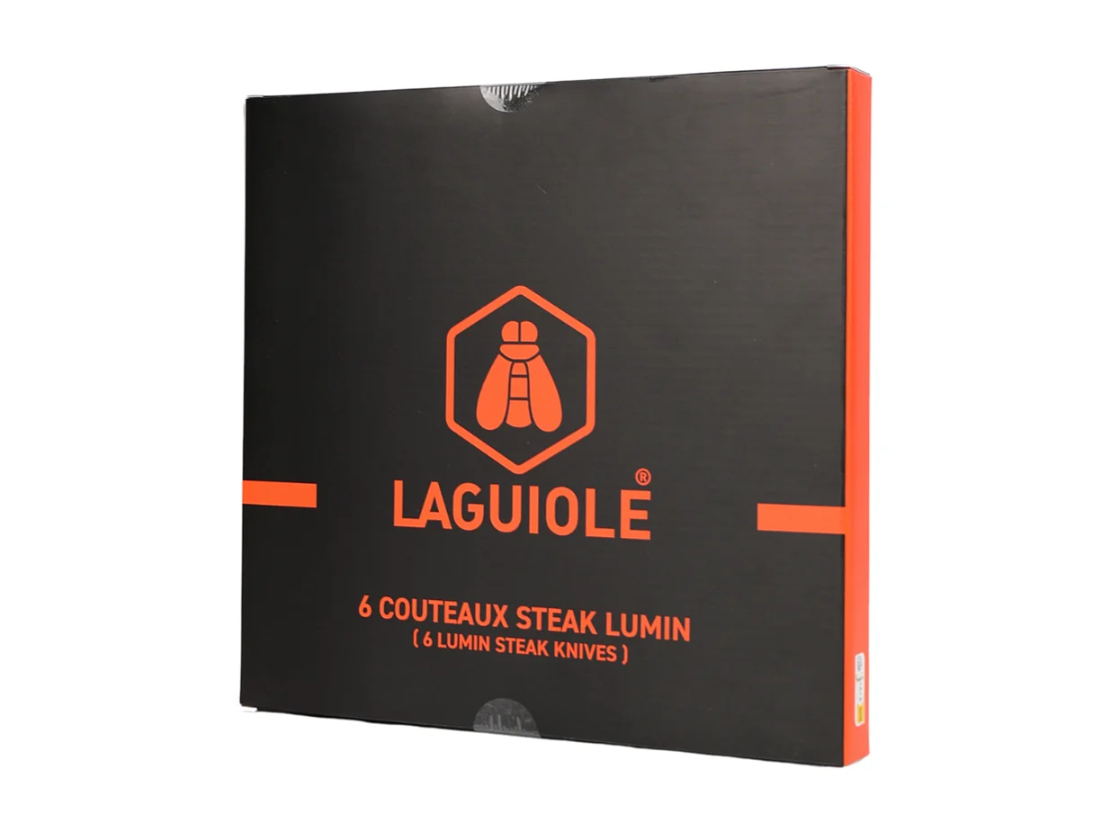 Set de 6 couteaux à steak en acier noir - "Lumin"