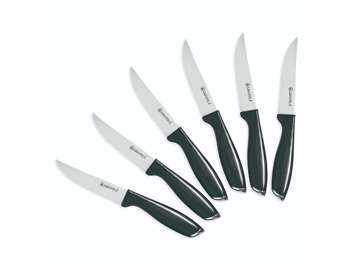 Set de 6 couteaux à steak en acier noir - "Lumin"