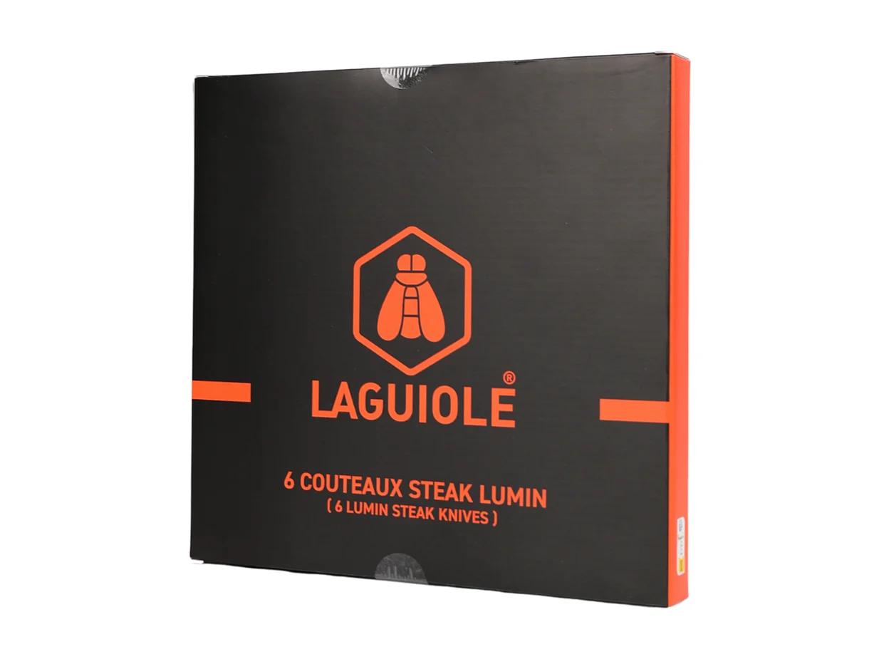 Set de 6 couteaux à steak en acier noir - "Lumin"