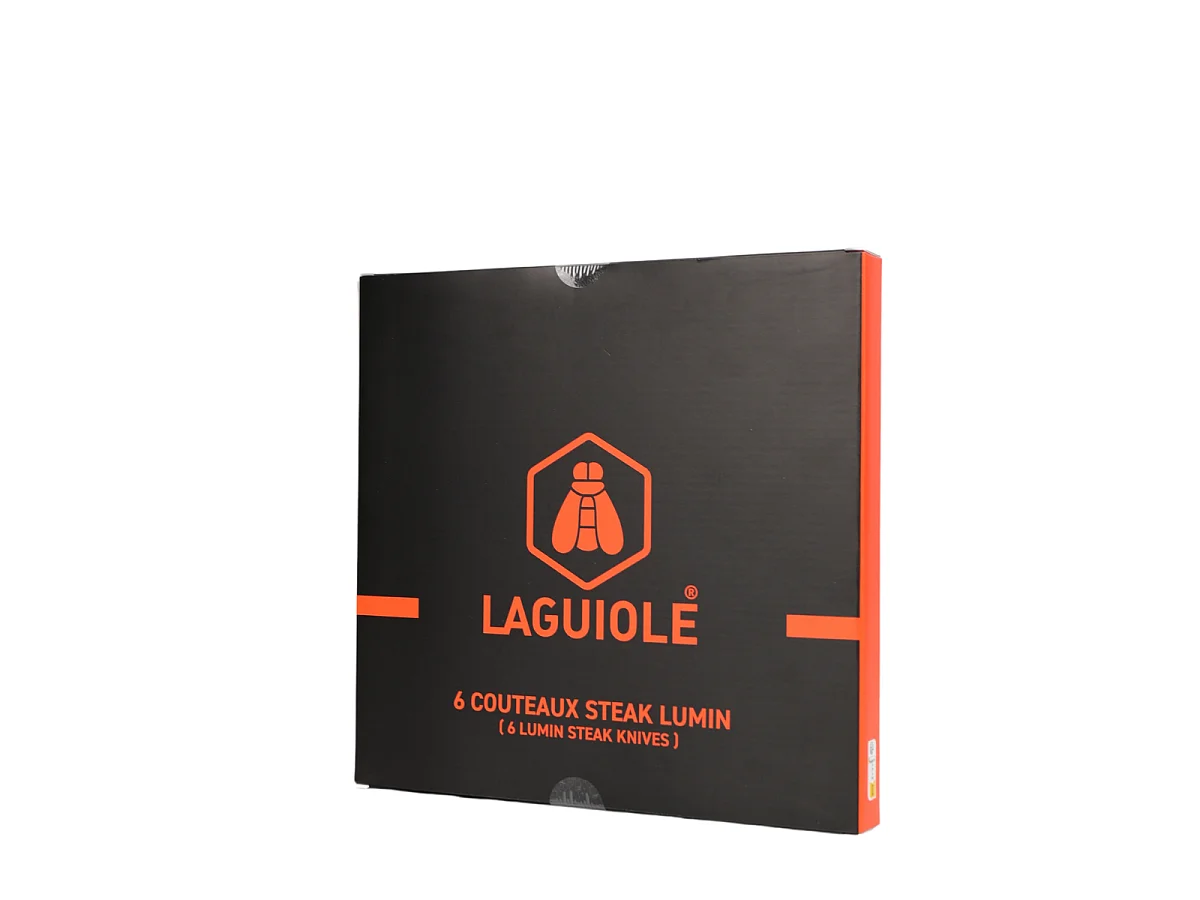 Set de 6 couteaux à steak en acier noir - "Lumin"