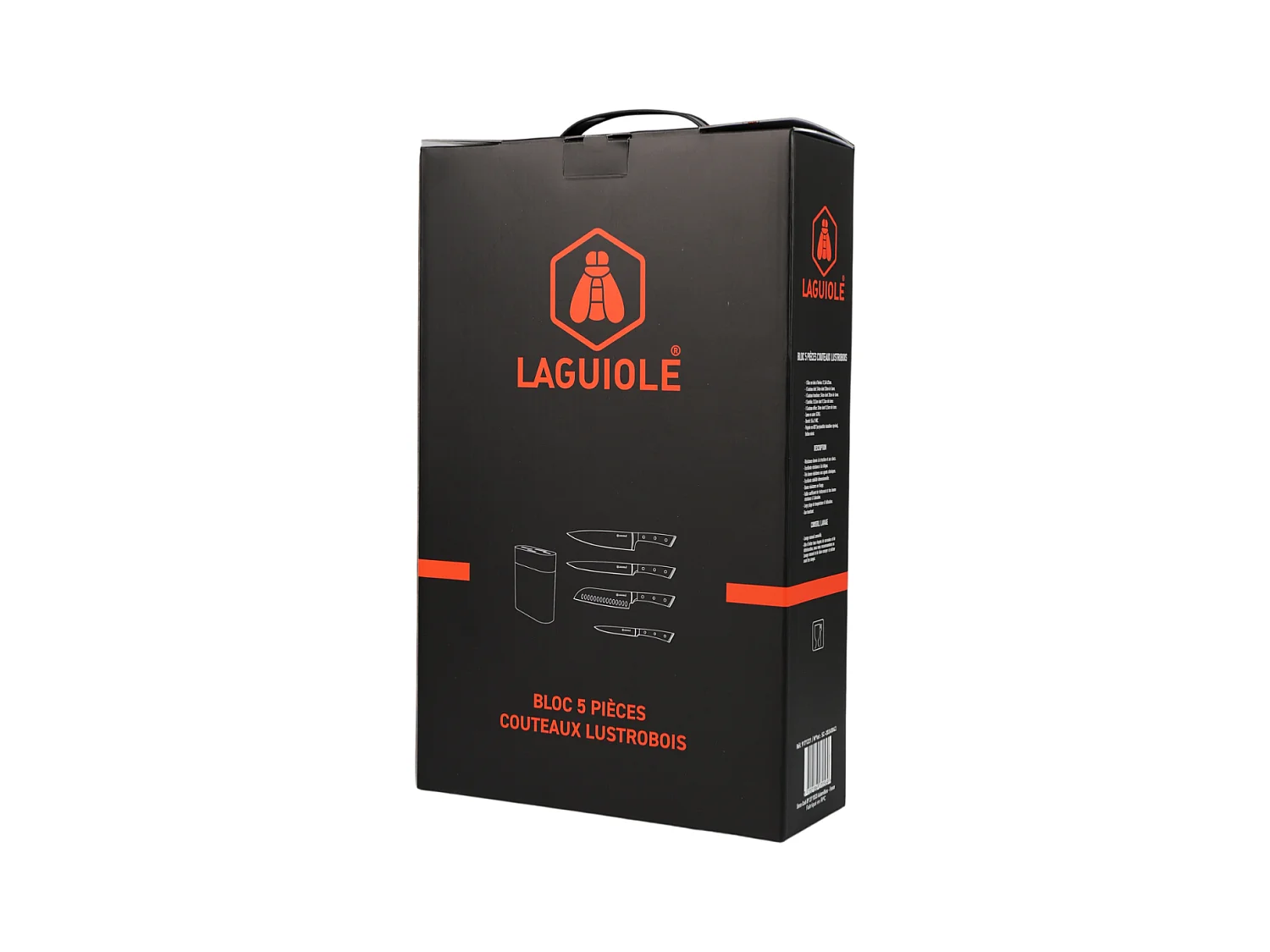 Bloc de 4 couteaux en acier noir - "Lustrobois"