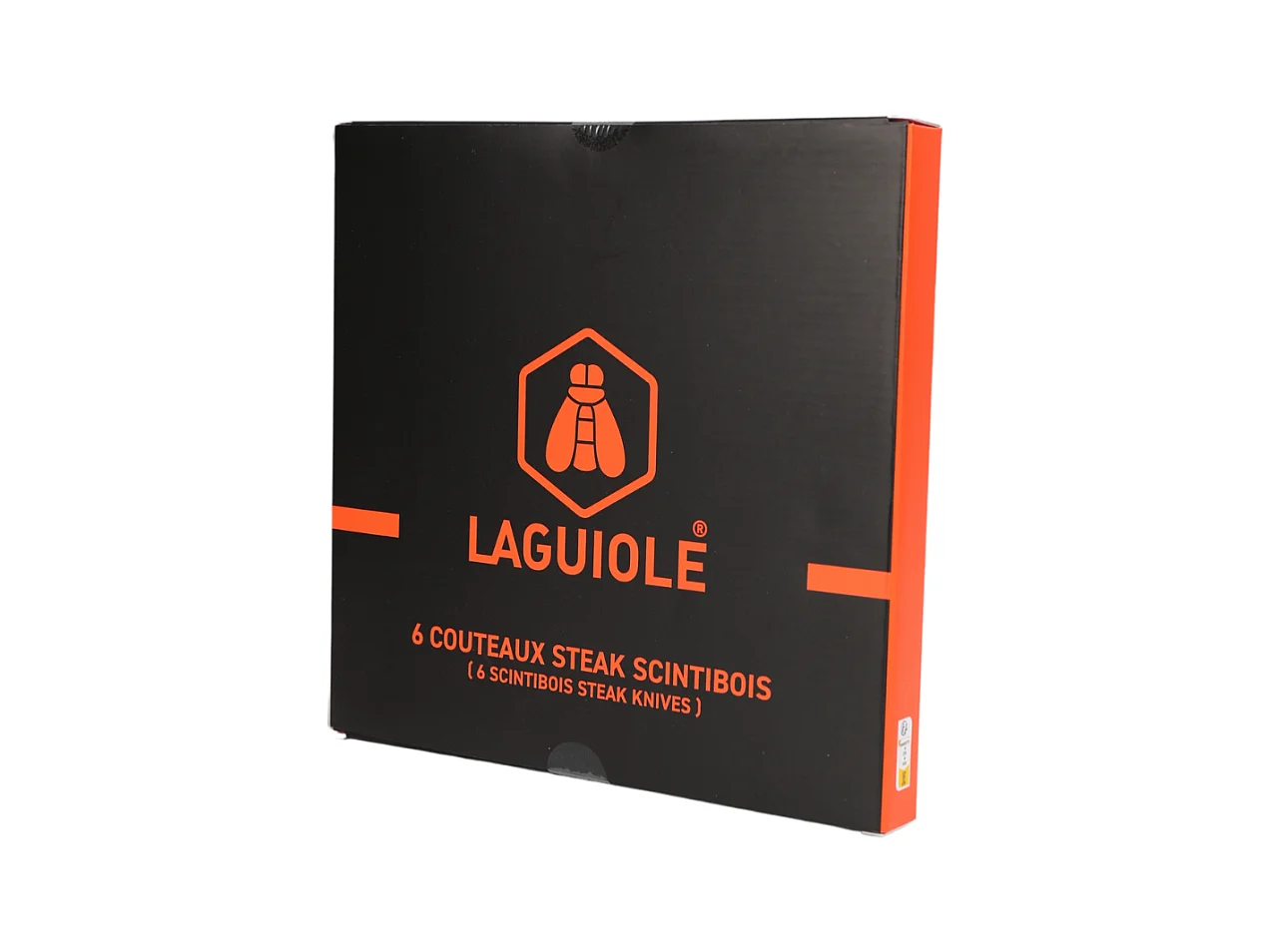 Set de 6 couteaux à steak en acier noir  - "Scintibois"