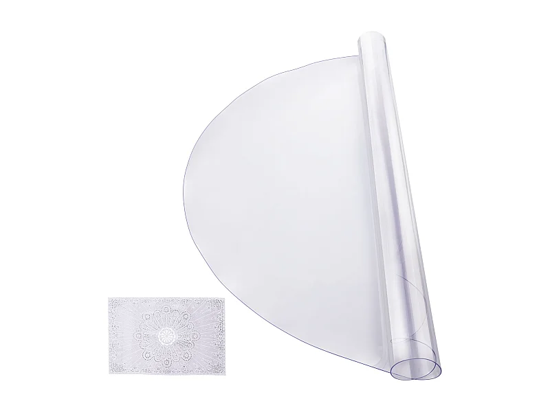 Przeźroczysty Obrus SucceBuy PVC Table Protector, 121.92 cm Okrągły Przezroczysty Plastikowy Pokrowiec na Biurko, Grubość 2,0 mm