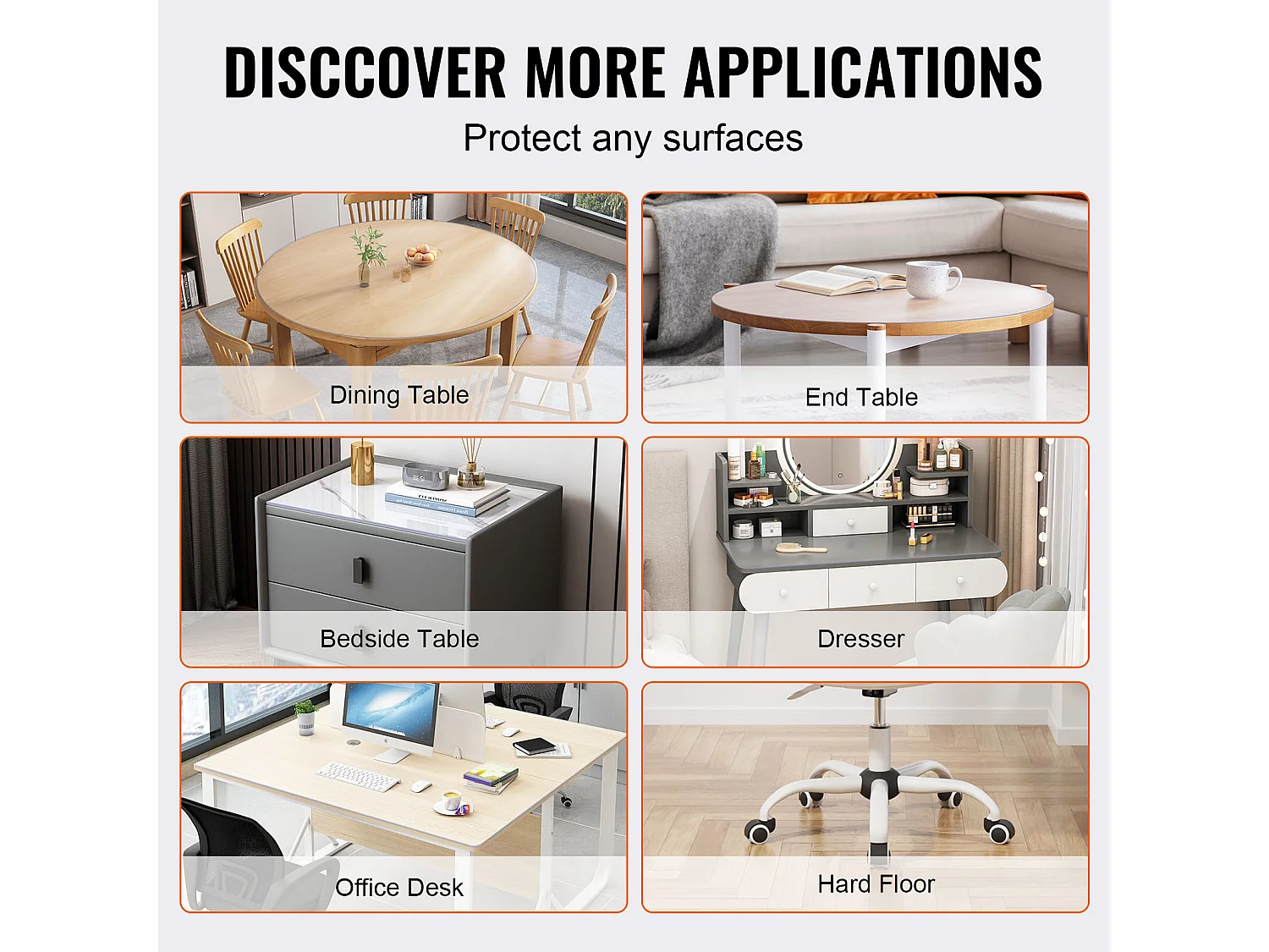 Tovaglia Trasparente SucceBuy Copritavolo in PVC Rotondo da 123 cm in Plastica Trasparente, Spessore 1.5 mm