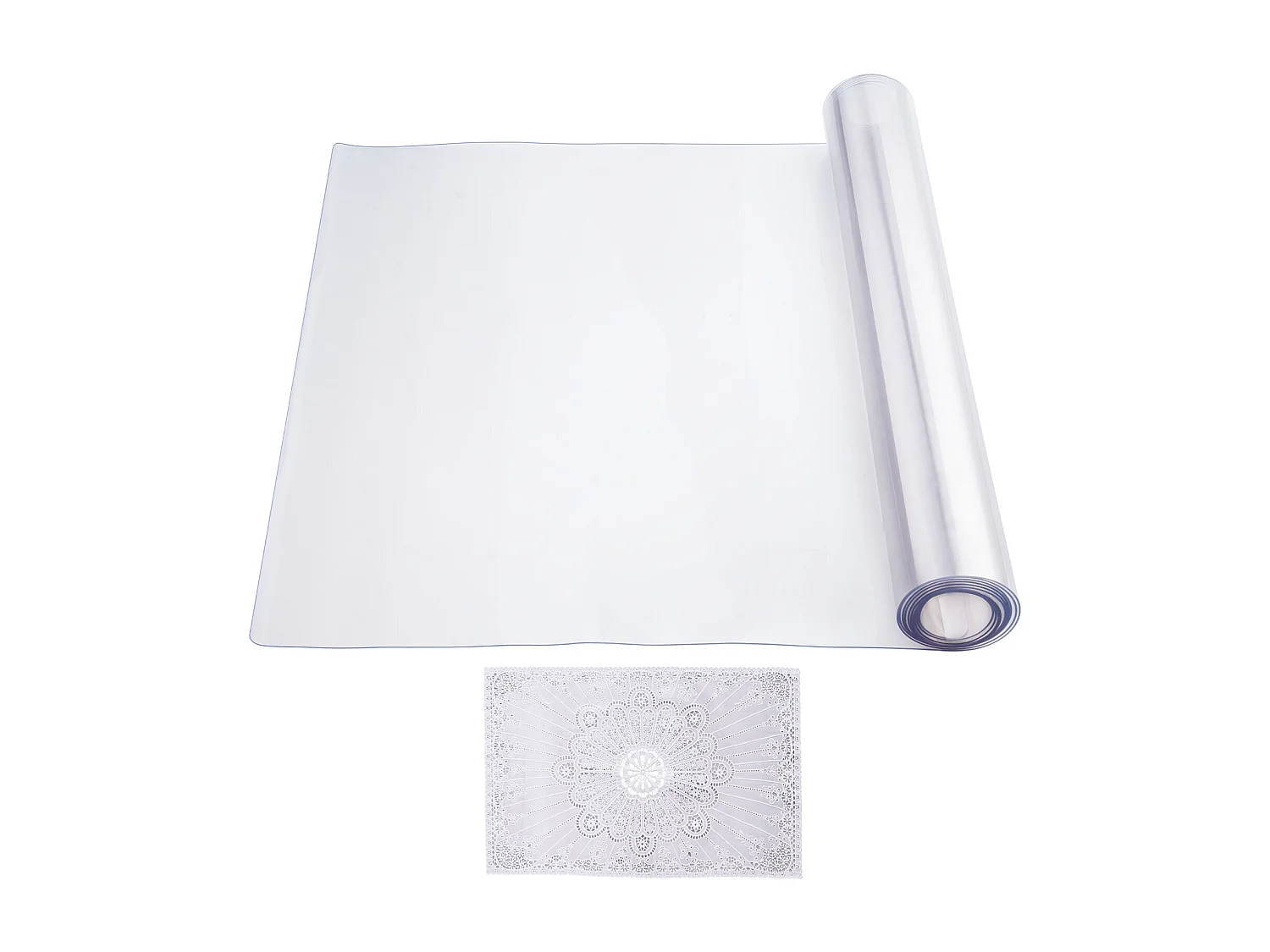 Toalha de Mesa Transparente SucceBuy Protetor de Mesa em PVC, Capa de Plástico Transparente de 106.68 x 243.84 cm, 1,5 mm de Espessura