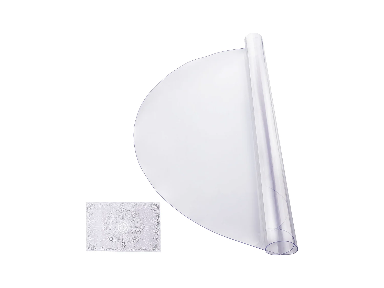 Nappe Transparente SucceBuy Protection de Table en PVC, 106 cm, Sous-Main Ronde en Plastique Transparent, 2 mm d'Épaisseur