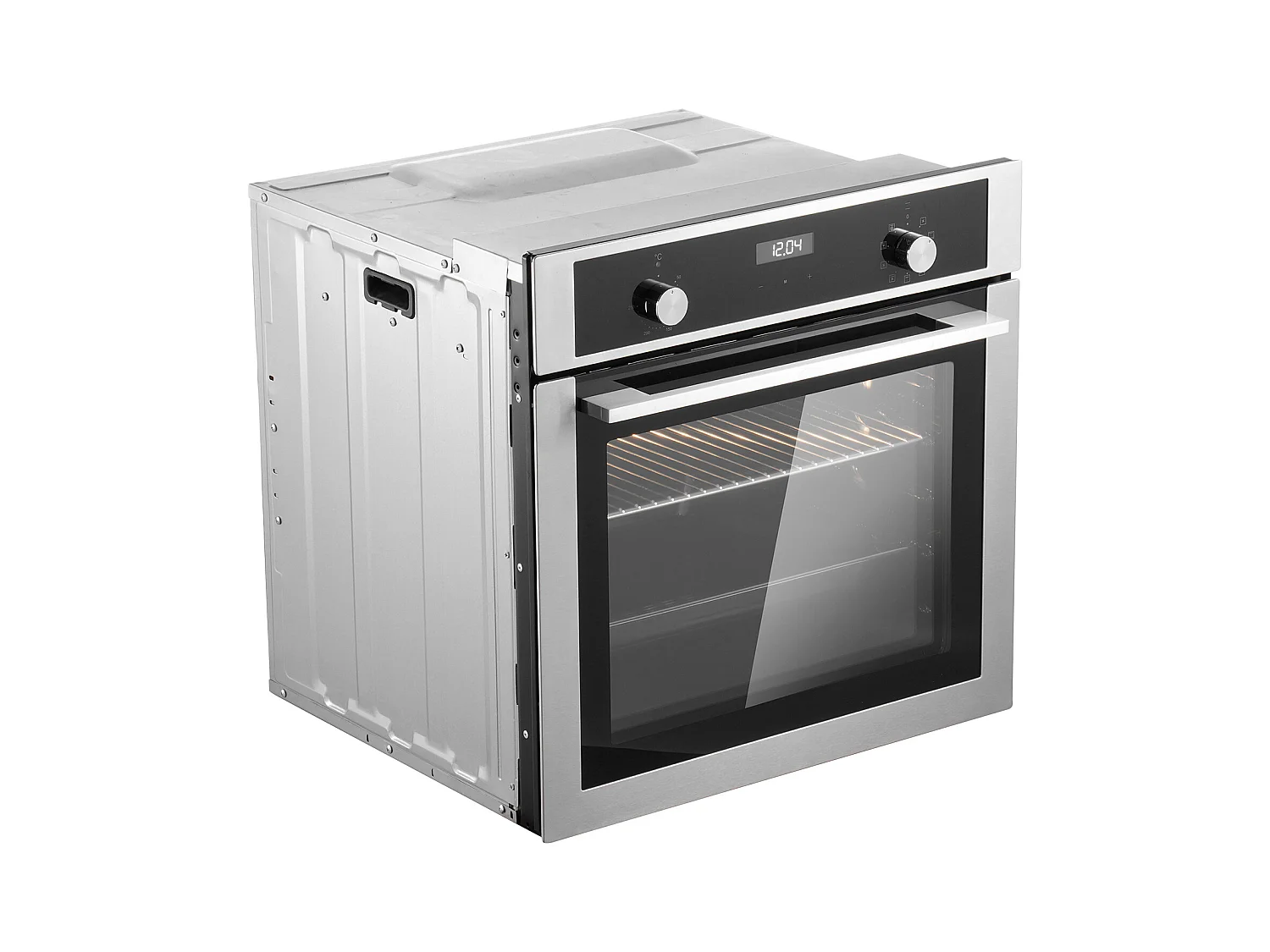 Four Mural Électrique Simple 59.5CM, 9 Fonctions Four Mural Encastrable de 76L, Chauffer Rapidement