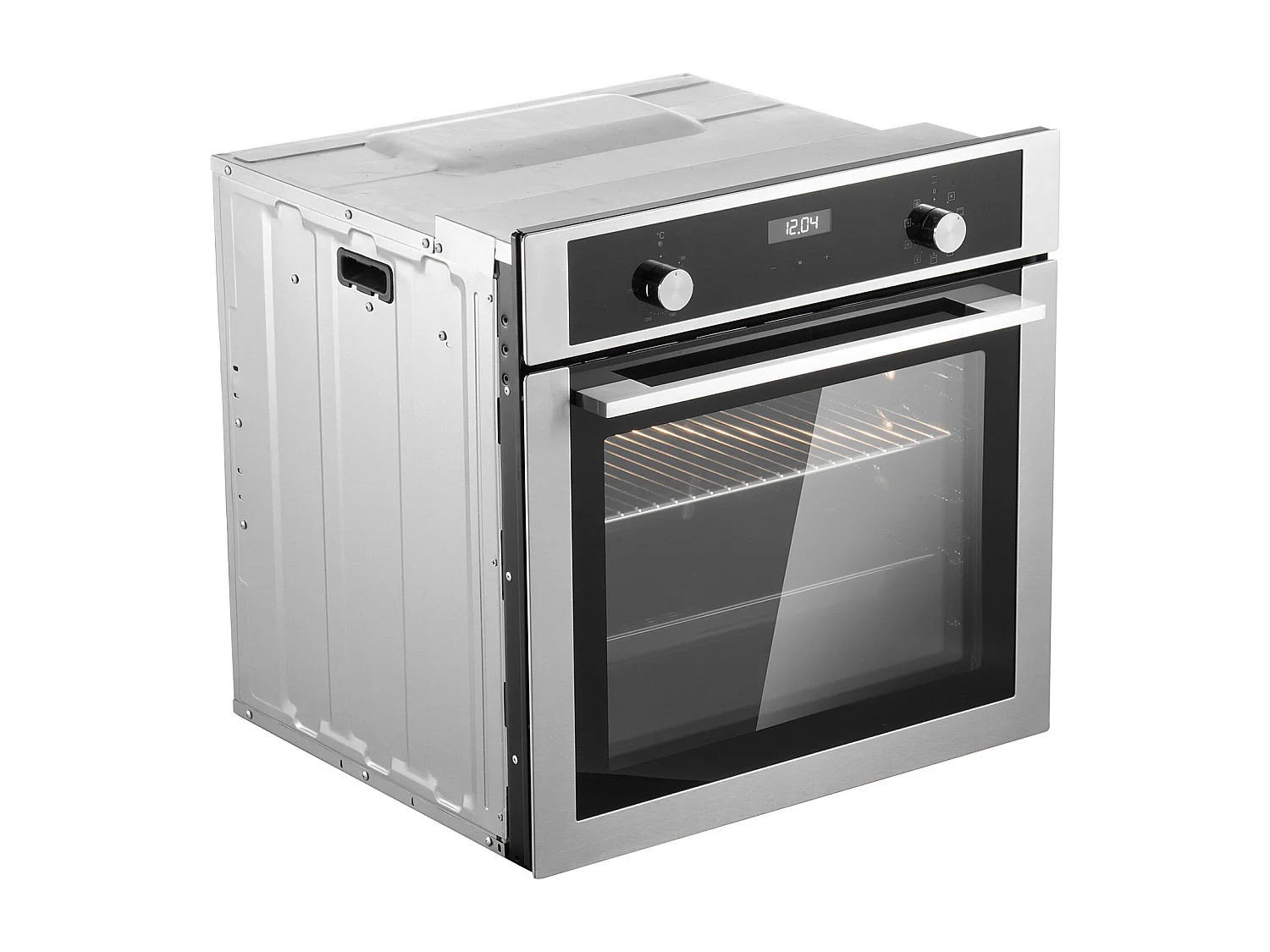 Four Mural Électrique Simple 59.5CM, 9 Fonctions Four Mural Encastrable de 76L, Chauffer Rapidement