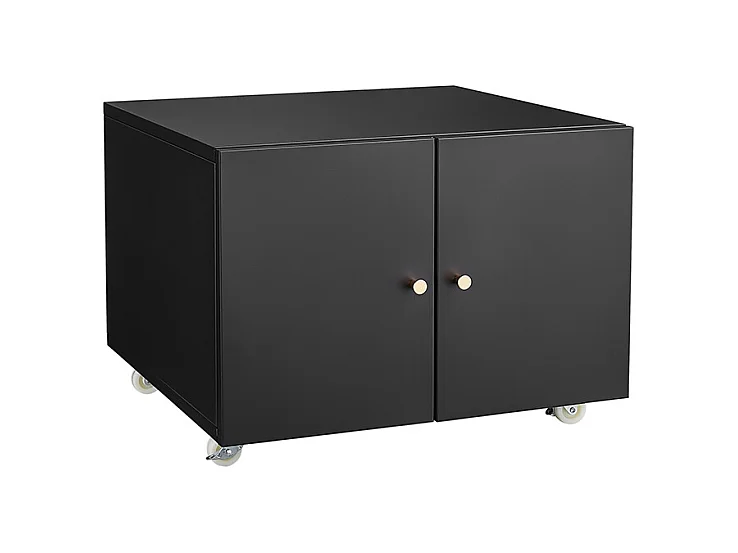 Support d'imprimante en métal avec tables d'impression mobiles avec porte et étagère réglable classeur à roulettes pour bureau à domicile noir