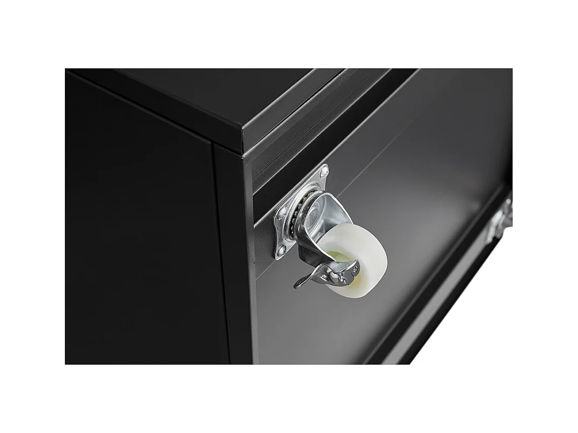 Support d'imprimante en métal avec tables d'impression mobiles avec porte et étagère réglable classeur à roulettes pour bureau à domicile noir