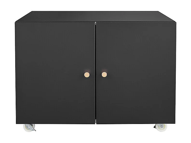 Support d'imprimante en métal avec tables d'impression mobiles avec porte et étagère réglable classeur à roulettes pour bureau à domicile noir