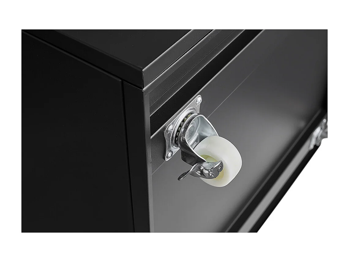 Support d'imprimante en métal avec tables d'impression mobiles avec porte et étagère réglable classeur à roulettes pour bureau à domicile noir