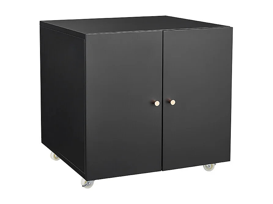 Metalen printerstandaard met verplaatsbare printertafels voor kleine ruimtes met verstelbare archiefkast op wielen zwart