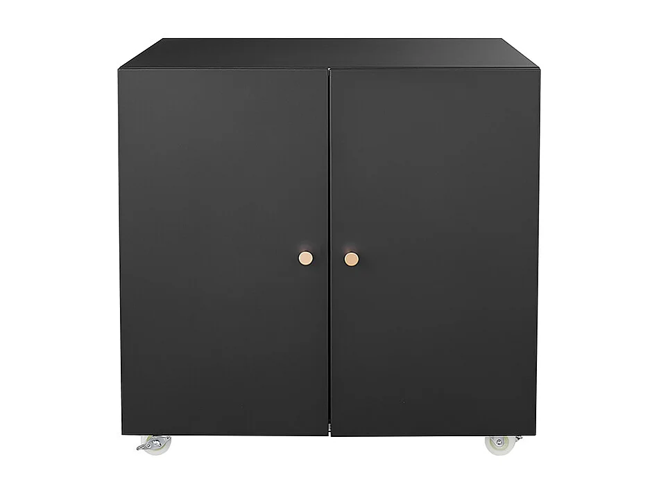 Metalen printerstandaard met verplaatsbare printertafels voor kleine ruimtes met verstelbare archiefkast op wielen zwart