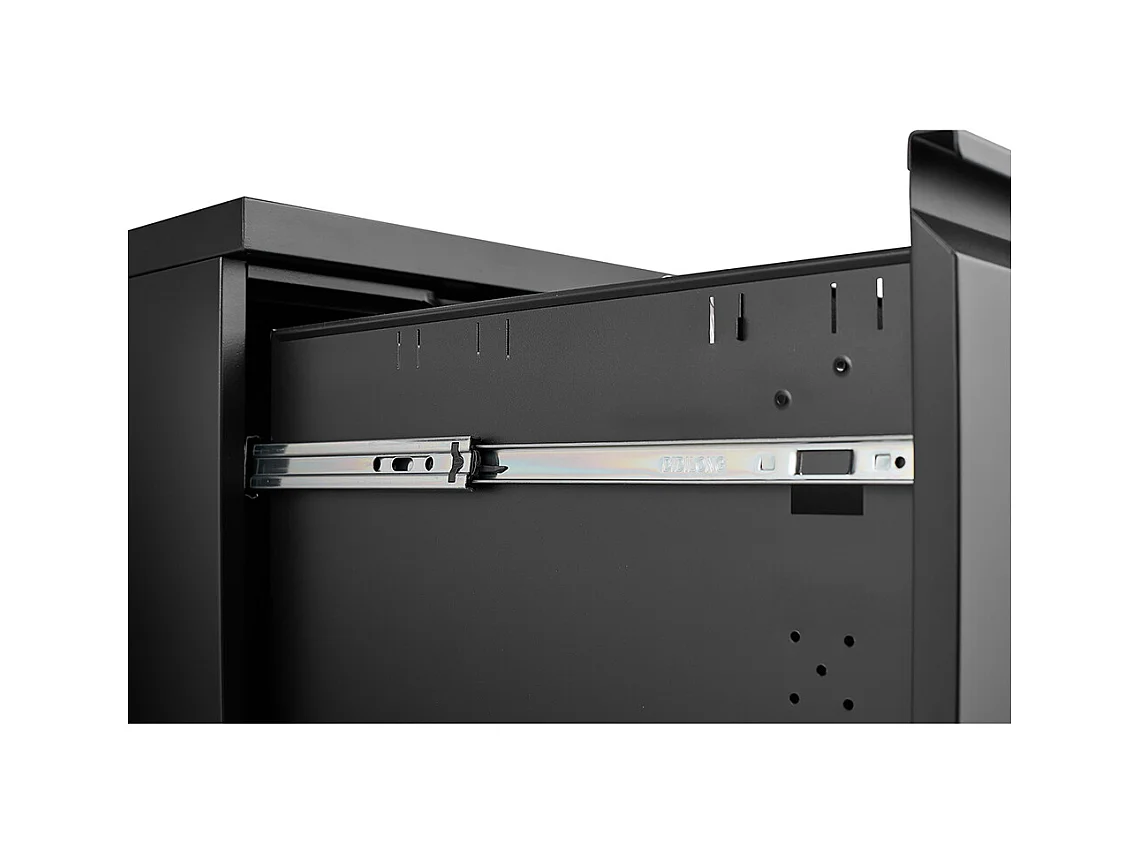 Classeur à 2 tiroirs avec serrure classeur métallique à roulettes sous le bureau convient aux formats lettre/légal/A4 noir