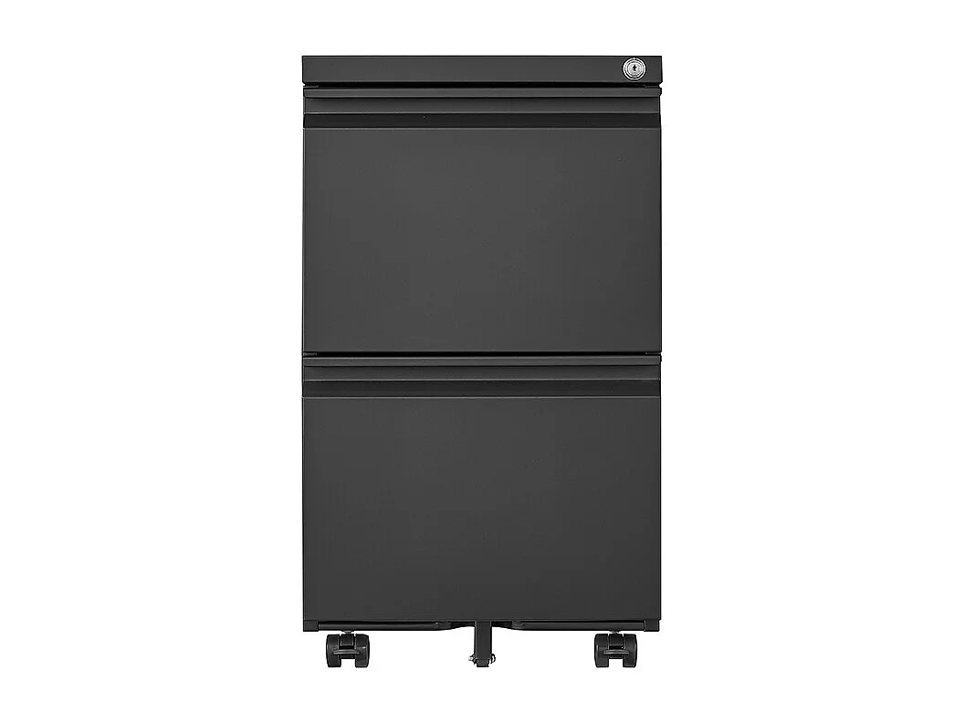 Classeur à 2 tiroirs avec serrure classeur métallique à roulettes sous le bureau convient aux formats lettre/légal/A4 noir