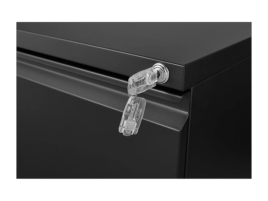 Classeur à 2 tiroirs avec serrure classeur métallique à roulettes sous le bureau convient aux formats lettre/légal/A4 noir