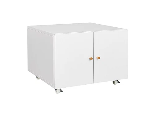 Support d'imprimante avec tables d'imprimante mobiles de rangement avec porte et étagère réglable armoire à dossiers sur roulettes blanc