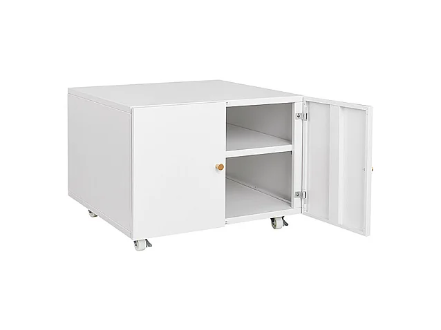 Support d'imprimante avec tables d'imprimante mobiles de rangement avec porte et étagère réglable armoire à dossiers sur roulettes blanc
