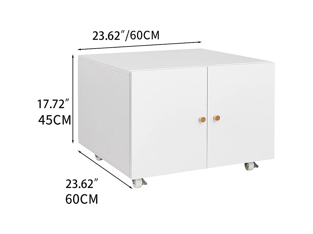 Support d'imprimante avec tables d'imprimante mobiles de rangement avec porte et étagère réglable armoire à dossiers sur roulettes blanc