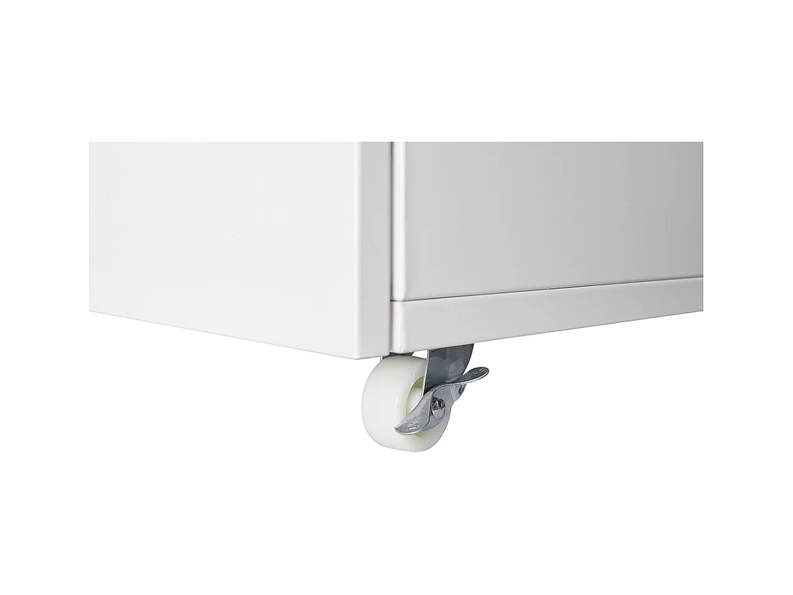 Support d'imprimante avec tables d'imprimante mobiles de rangement avec porte et étagère réglable armoire à dossiers sur roulettes blanc