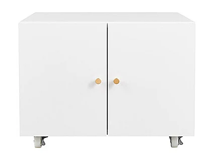 Support d'imprimante avec tables d'imprimante mobiles de rangement avec porte et étagère réglable armoire à dossiers sur roulettes blanc