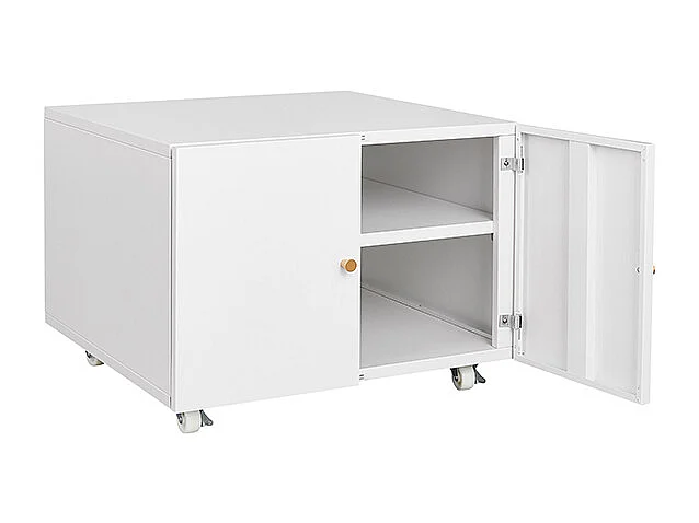 Support d'imprimante avec tables d'imprimante mobiles de rangement avec porte et étagère réglable armoire à dossiers sur roulettes blanc
