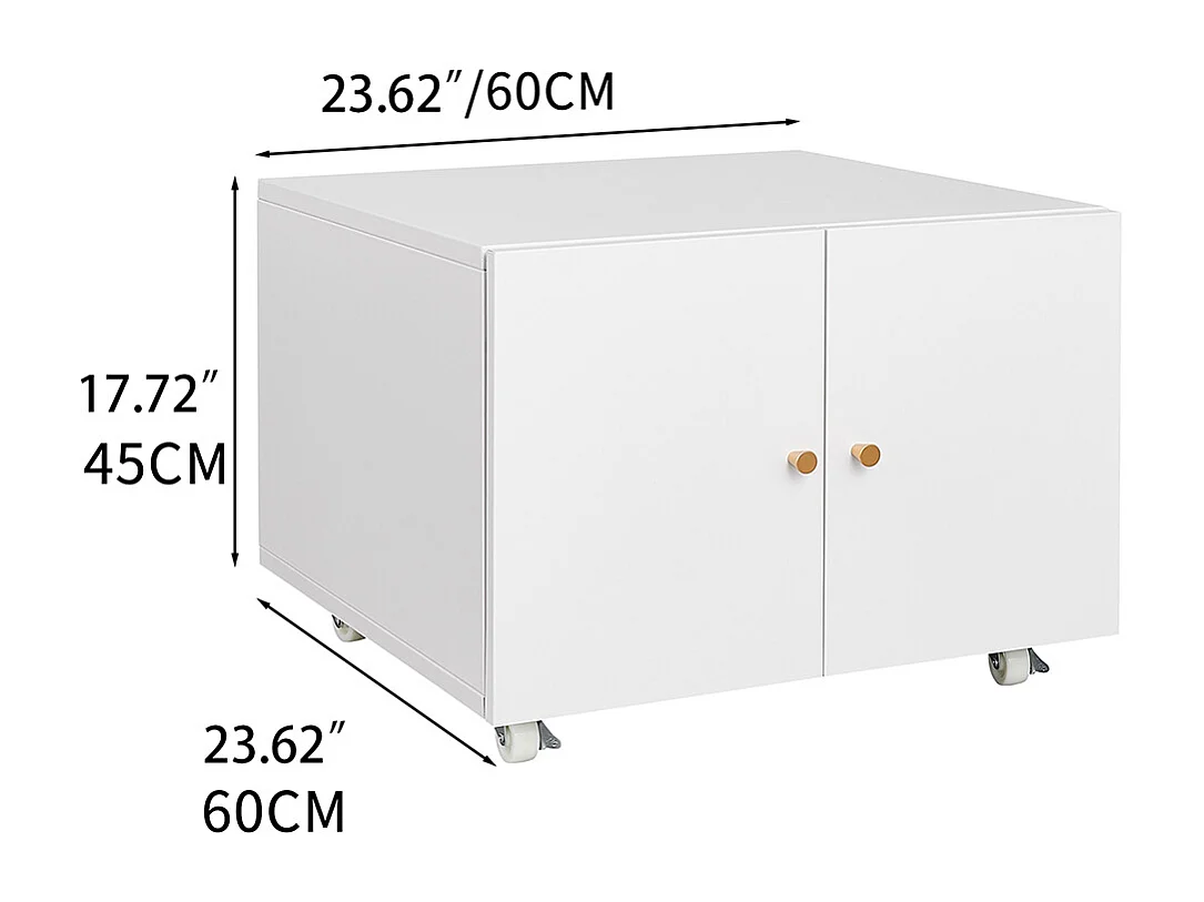 Support d'imprimante avec tables d'imprimante mobiles de rangement avec porte et étagère réglable armoire à dossiers sur roulettes blanc