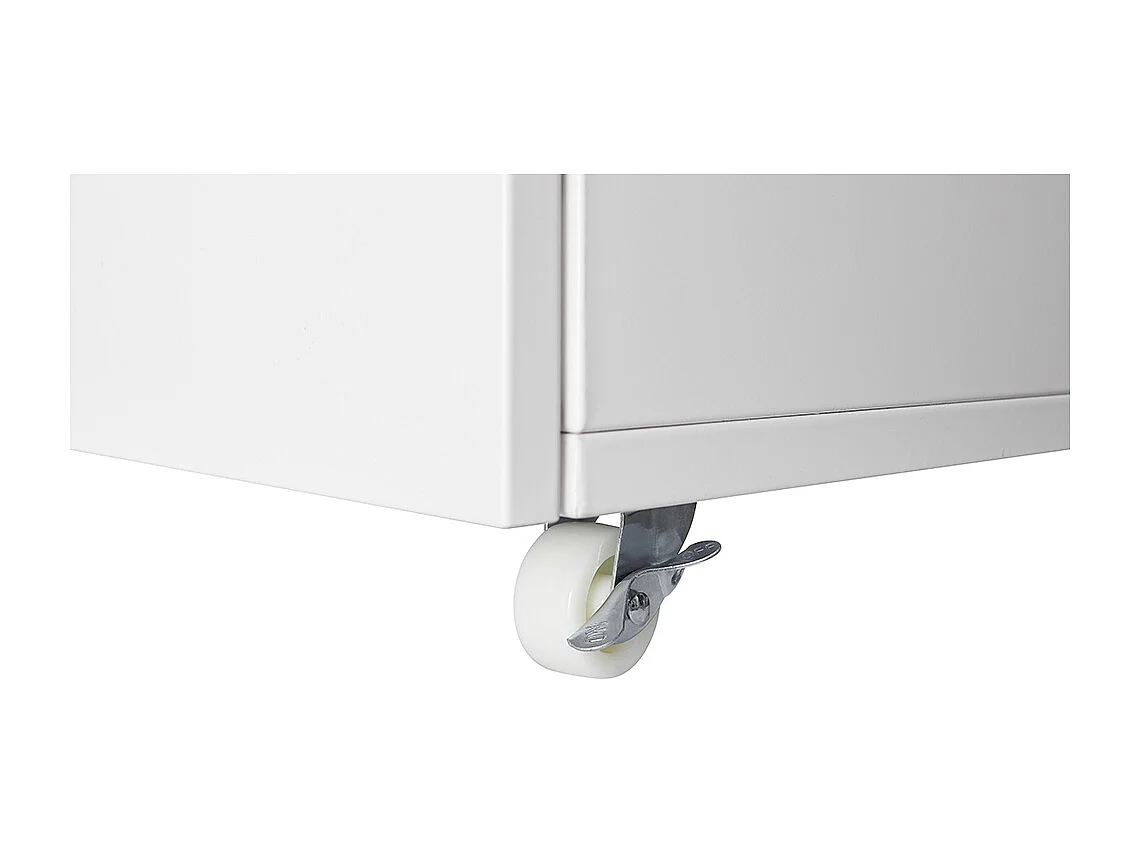 Support d'imprimante avec tables d'imprimante mobiles de rangement avec porte et étagère réglable armoire à dossiers sur roulettes blanc