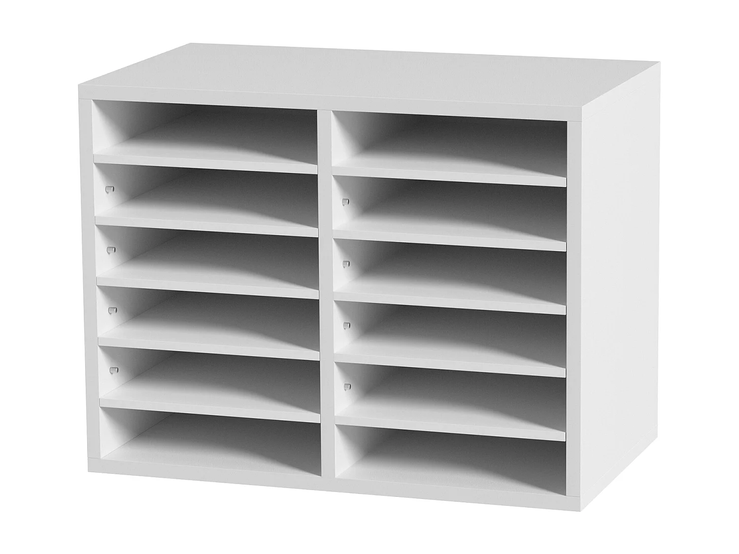 Organisateur de Bureau en Bois SucceBuy, Trieur de Dossiers RÉglable, 12 Compartiments, Blanc