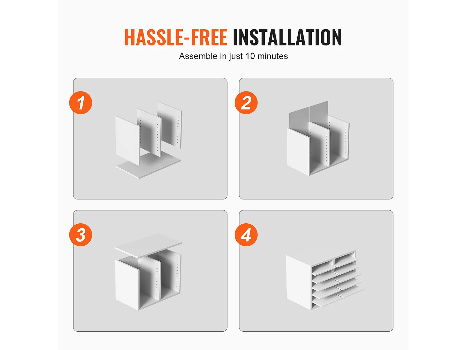 Organisateur de Bureau en Bois SucceBuy, Trieur de Dossiers RÉglable, 12 Compartiments, Blanc